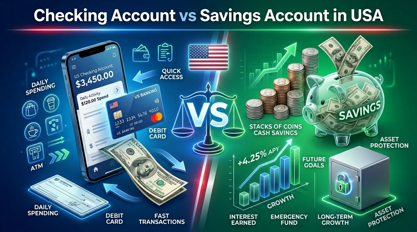 Checking vs Savings Account USA