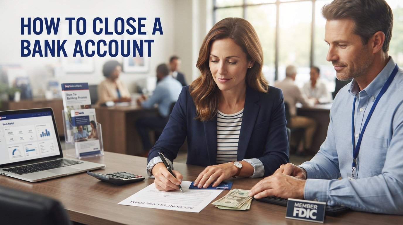 Learn how to close a bank account safely — step-by-step guide covering paperwork, final balance transfer, and avoiding fees before you switch banks